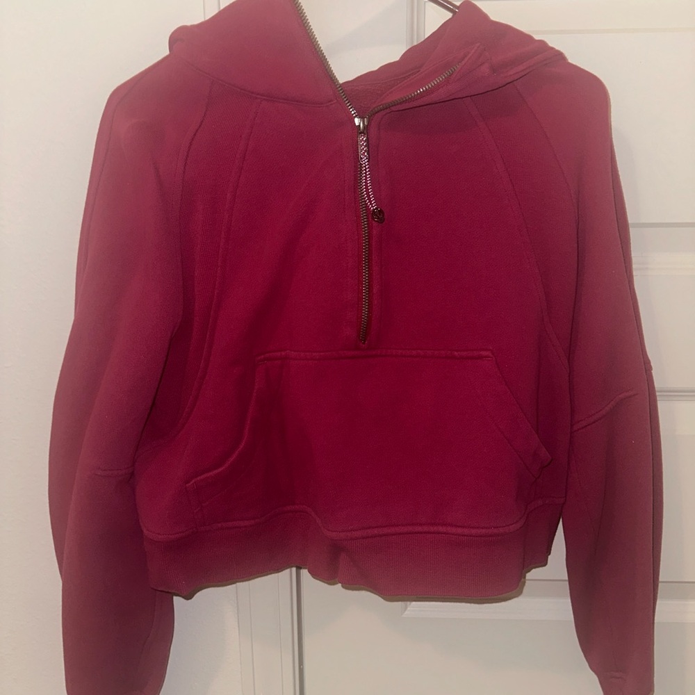 Lululemon Pomegranate Half Zip Scuba Hoodie